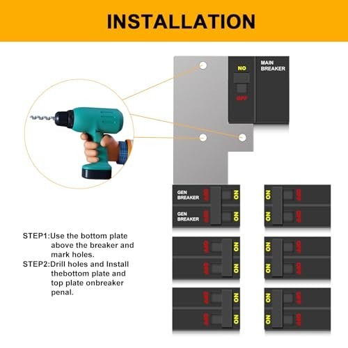 Generator Interlock Kit for GE Breaker Panels - Single Vertical Throw, 2.5" Spac