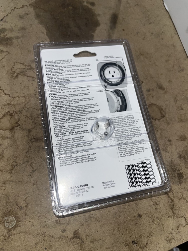 Helping Hand Programmable 24 Hour Grounded Timer - New