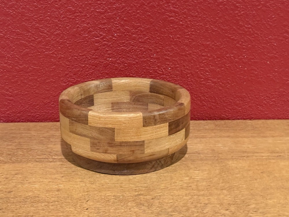 Wood Segmented Bowl 4" Beautiful