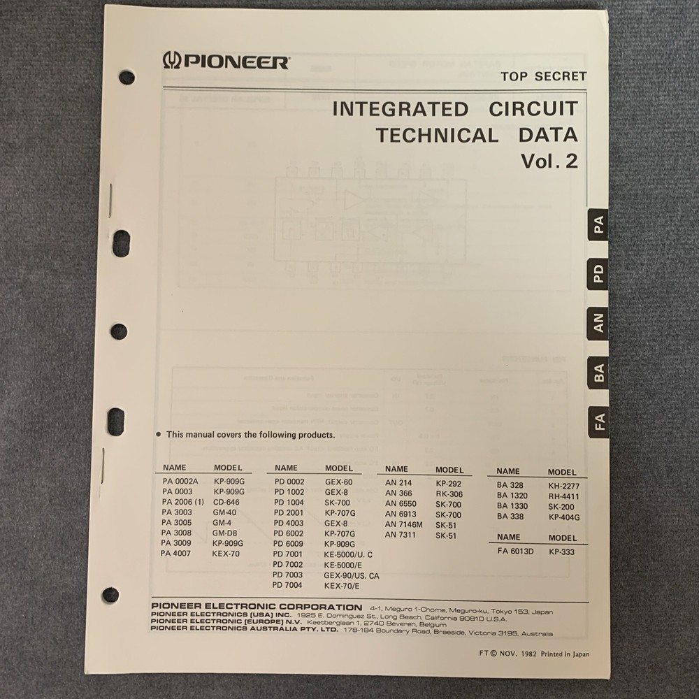 [Volume 2] - Pioneer Integrated Circuit Technical Data for Technicians