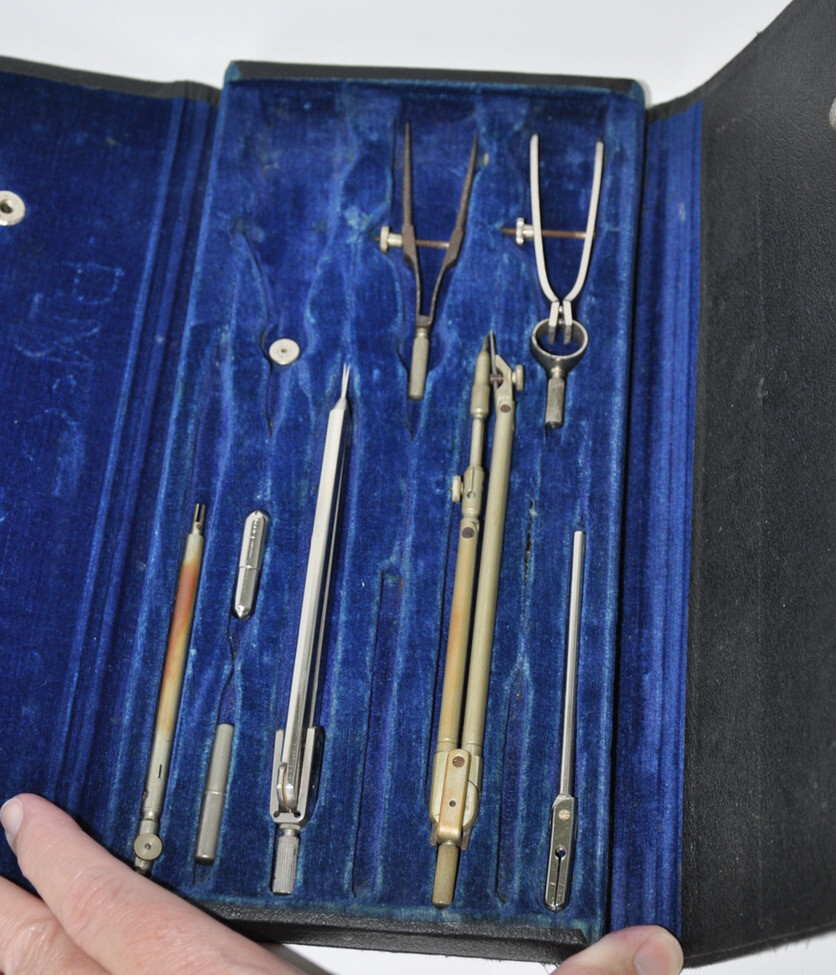 Vintage Post 1145 Drafting Mechanical Drawing Tools Set in Case Made in Germany