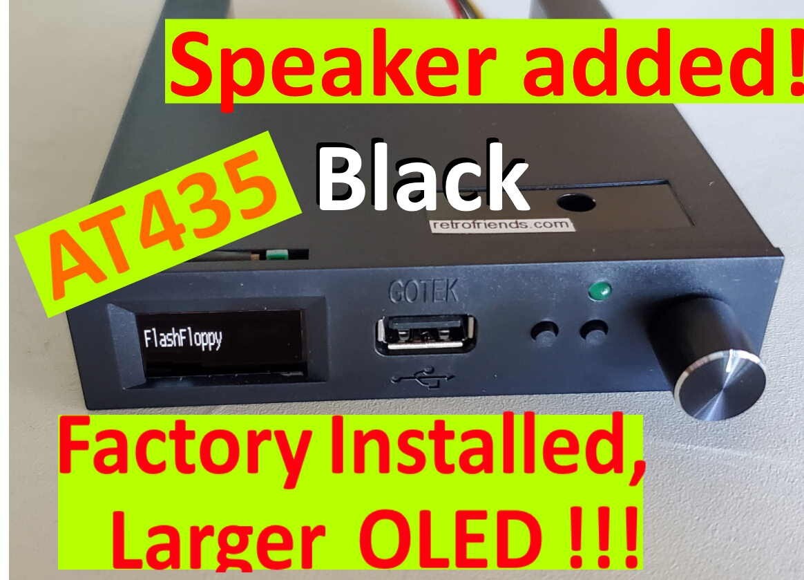 Gotek Black USB Floppy Emulator v3.44 OLED Speaker - Amiga Atari IBM Roland AKAI