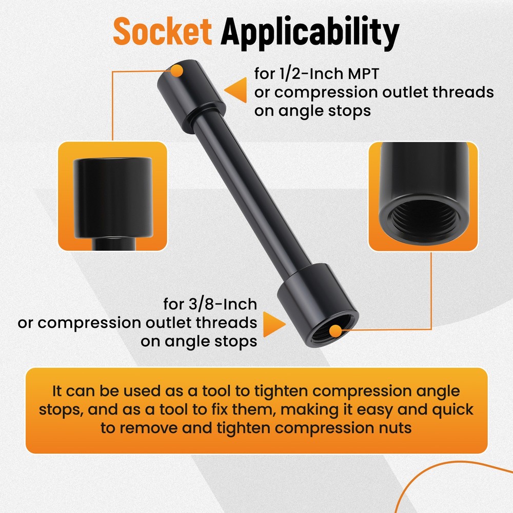 Plumbing Tools Angle Stop Angle-on Wrench Kit for Installing New Compression
