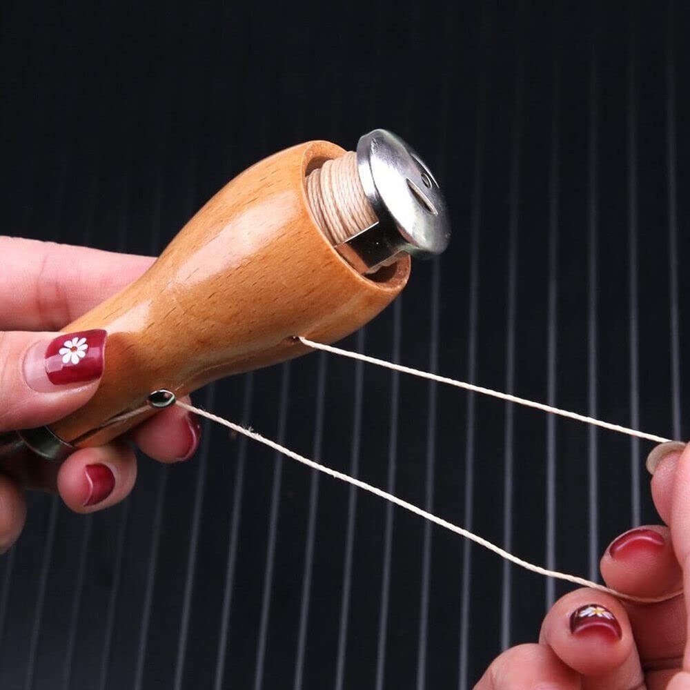 Leather Sewing Awl Thread Kit with Waxed Thread Manual Speedy Stitcher Tool (...
