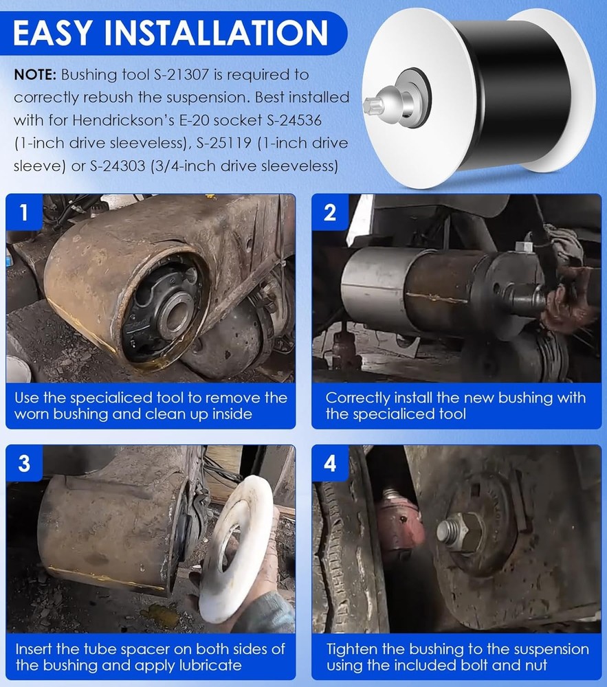 Quick Align Pivot Bolt Bushing Kit Replacement for Hendrickson S-24691 S-21166