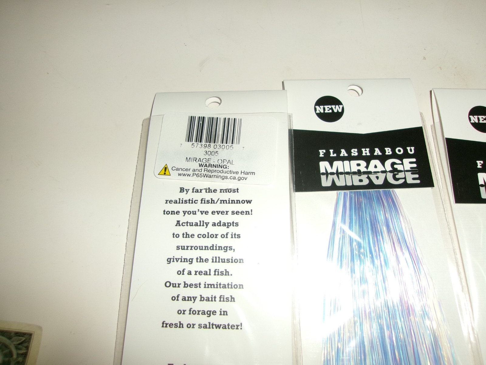 Lot of 5 Packs Hedron Inc. 9" Mirage Opal Flashabou Fly Tying Lure Making - New