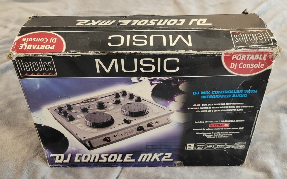 🔥Hercules DJ Console MK2 with USB Cable, Cover, Plastic Shell & Original Box🔥