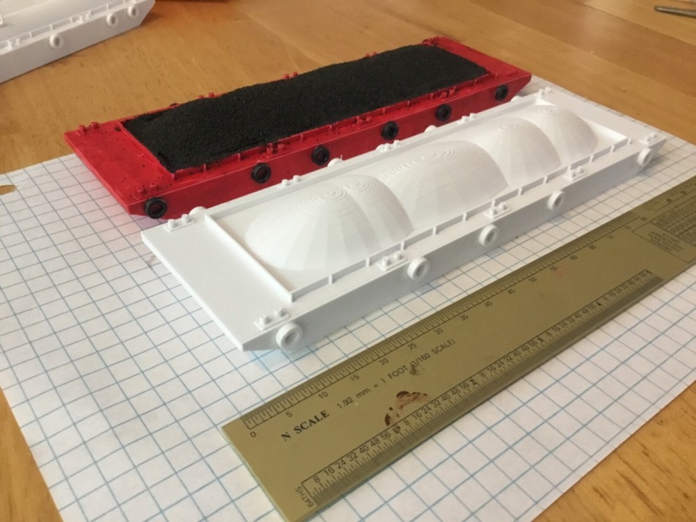 N scale Open top barge with load 3-D PRINT UNPAINTED