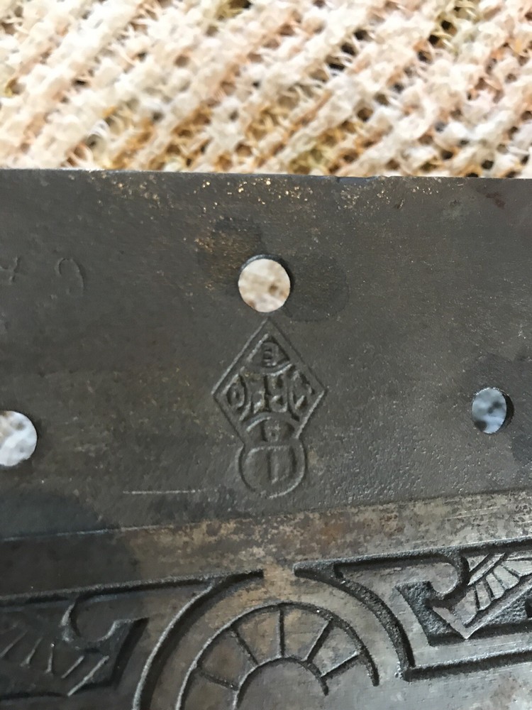 Two antique cast-iron and brass hinge 6”