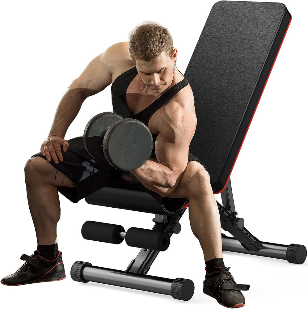 Adjustable Weight Bench for Home Gym, Foldable Incline Workout Bench Press with