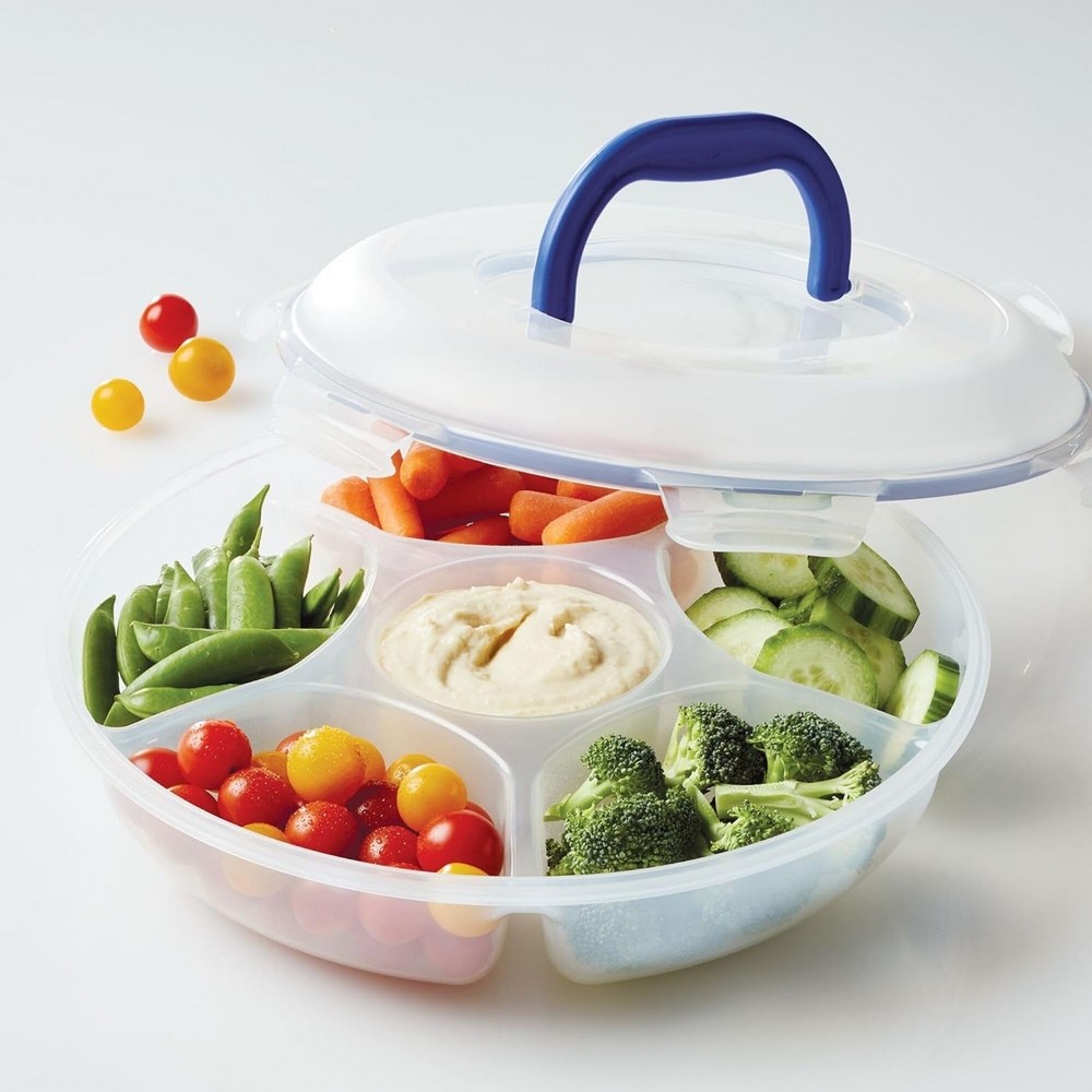 Lock & Lock Chip n Dip Round Divider 2.3L