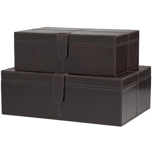 Deco 79 Leather Handmade Decorative Box