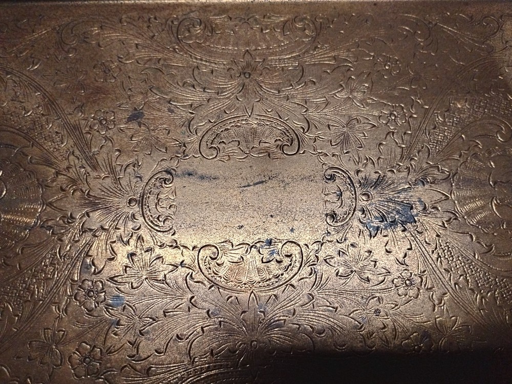 Castle Silver on Copper Serving Tray 524 14" x 9"