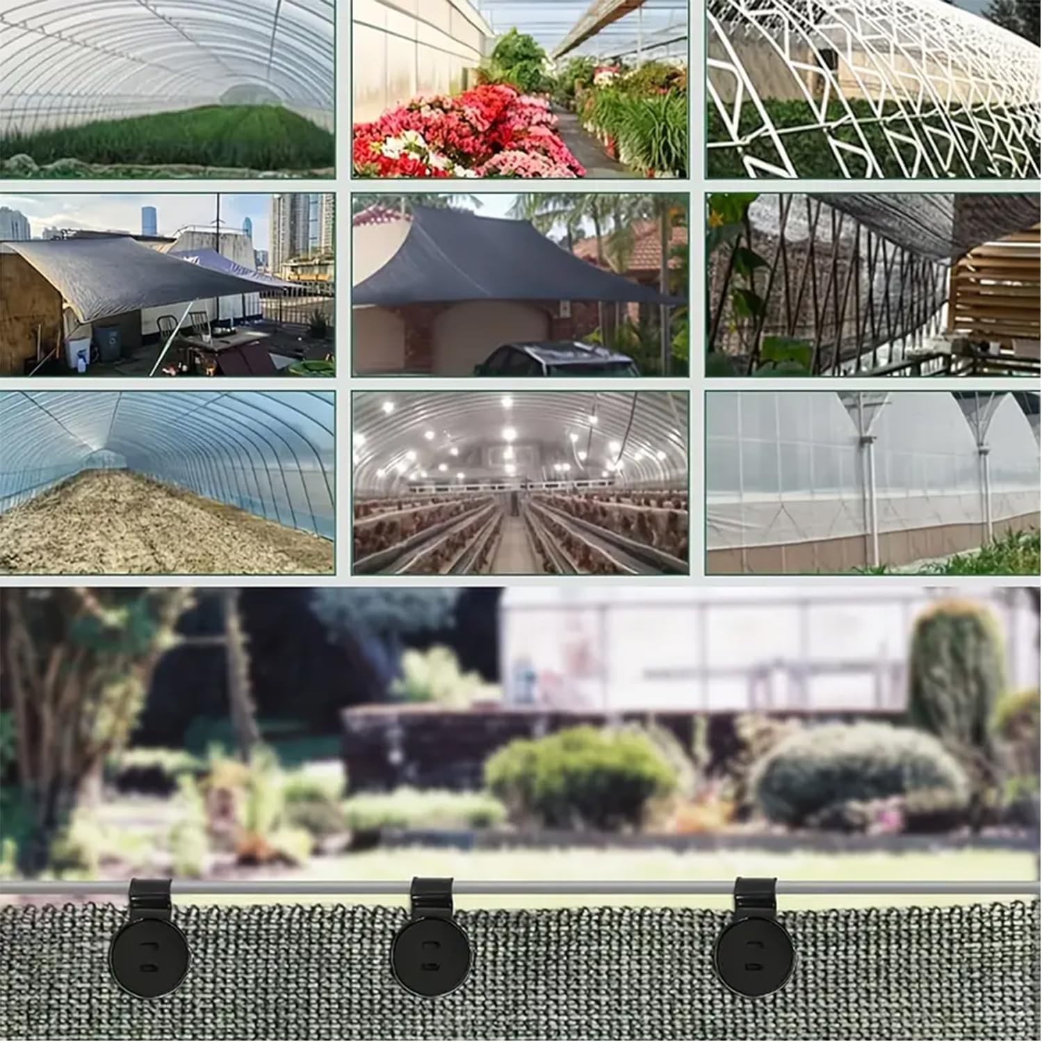 50PCS Large Black Clips - For Sun Shade Net Garden/Patio Securing