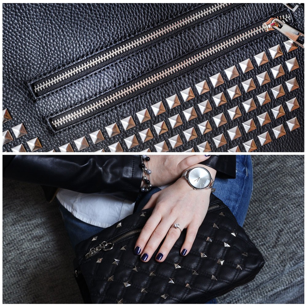 100Pcs Square Pyramid Rivets, 12mm Two-Jaw Studs Spikes (Blue)