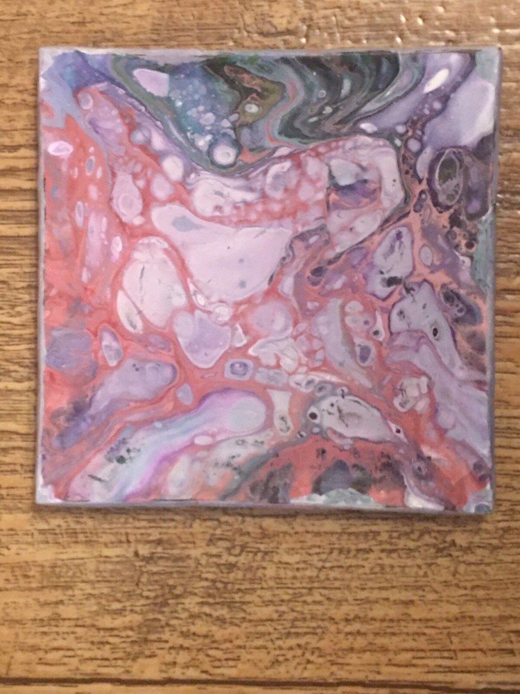 4 X 4 Glass Pour Painted Dish
