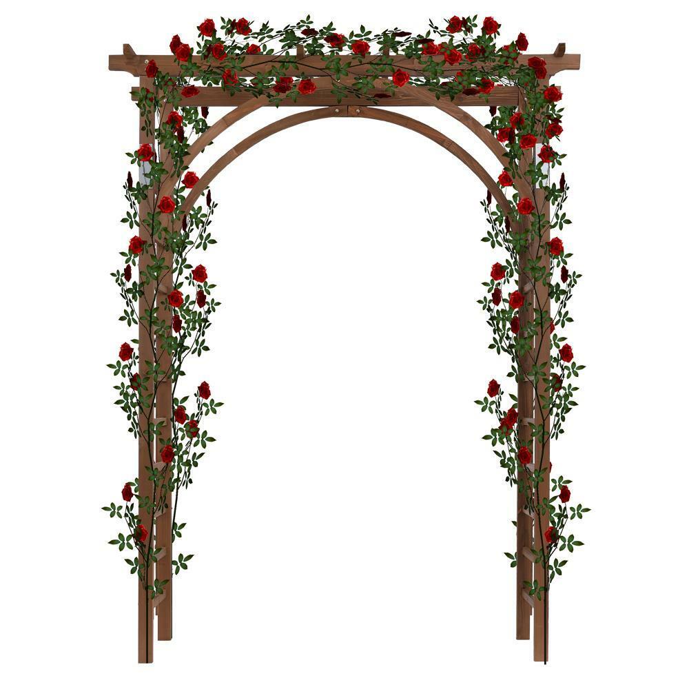 8 FT Wooden Garden Arbor Arches Wedding Party Arch for Climbing Plant