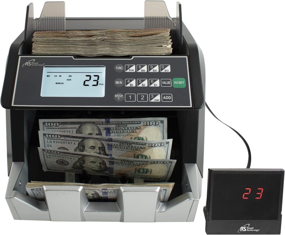 Royal Sovereign USD Money Counter, Value, Add/Batch Mode, Counterfeit Detection