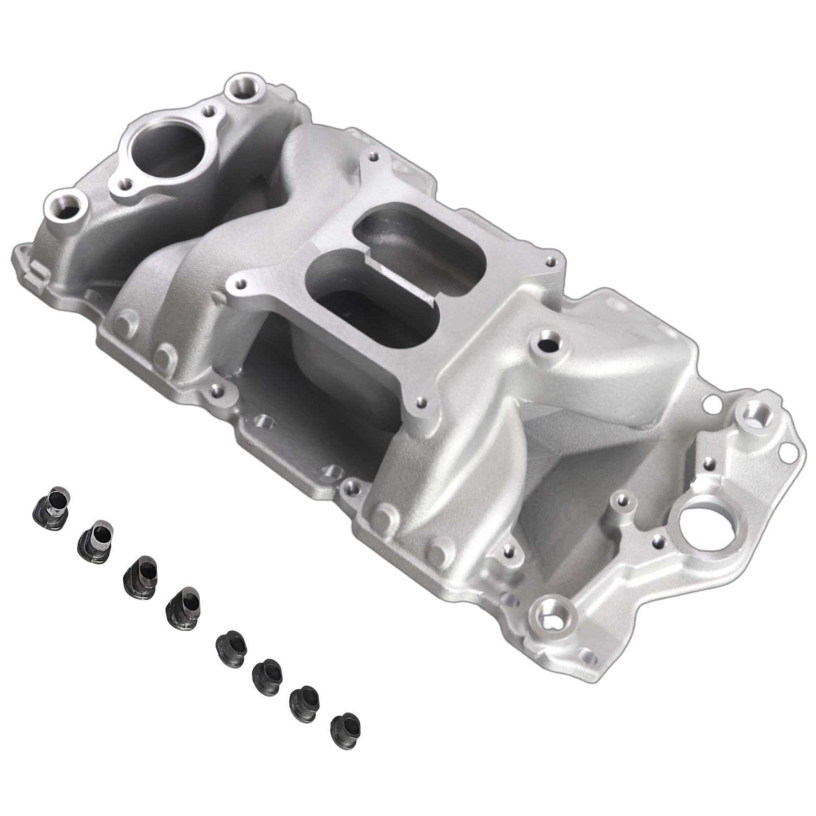 Aluminum Dual Plane Air Gap Intake Manifold 22026 For SBC Chevy 350 Small Block