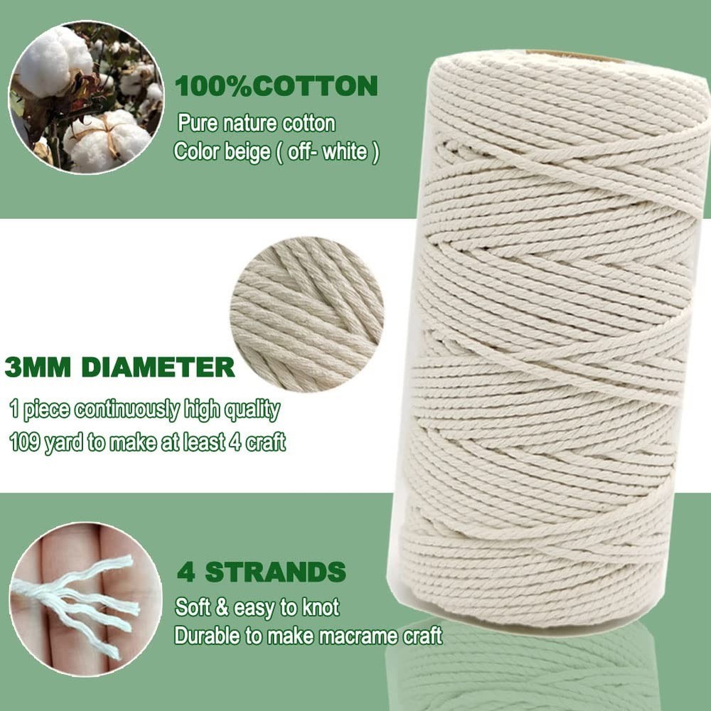 Easy Macrame Kits macrame kits for Adults Beginner 3mm, Kit, Beige