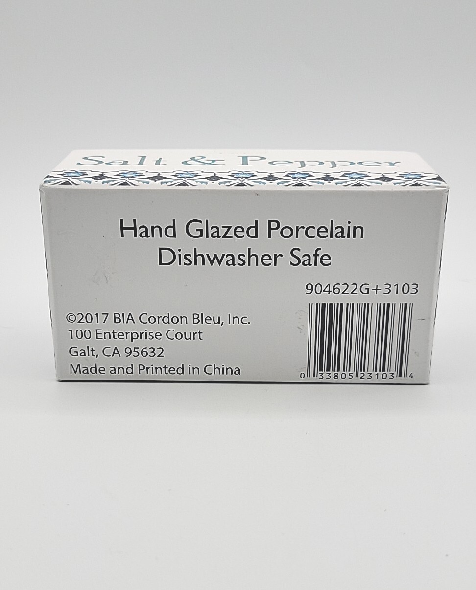 Blue Roses Ceramic Flowers Salt And Pepper Shakers NEW Cordon Bleu Inc