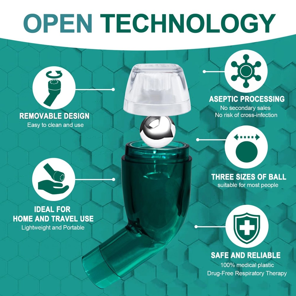 Flutter Valve Breathing Lung Exerciser Device for Mucus Relief & Strength