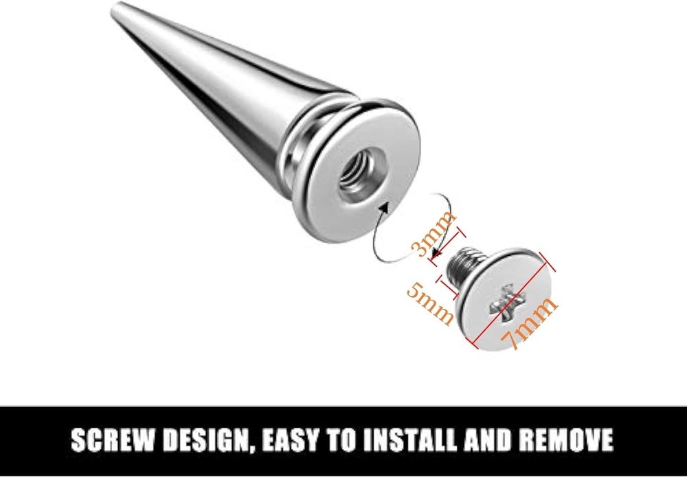 Versatile 170-Piece Silver Cone Spikes Set - Large, Medium, Small for DIY Crafts