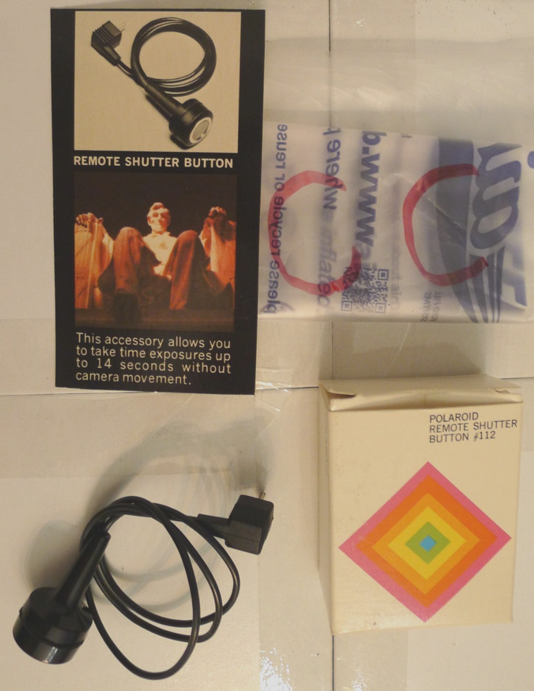 Polaroid Instant SX-70 Camera #112 Remote Shutter Button + Box & Add - TESTED CB