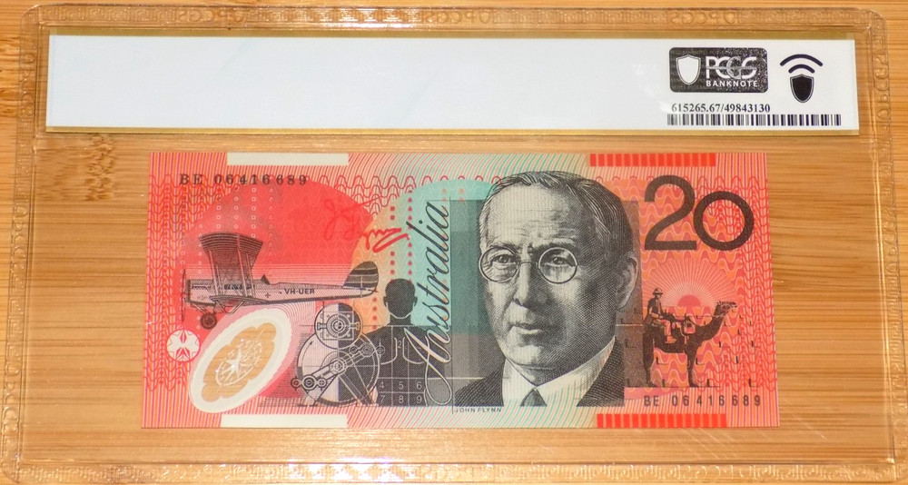 Australia $20 Polymer Banknote PCGS Superb Gem UNC 67PPQ P#59d 2006 Note