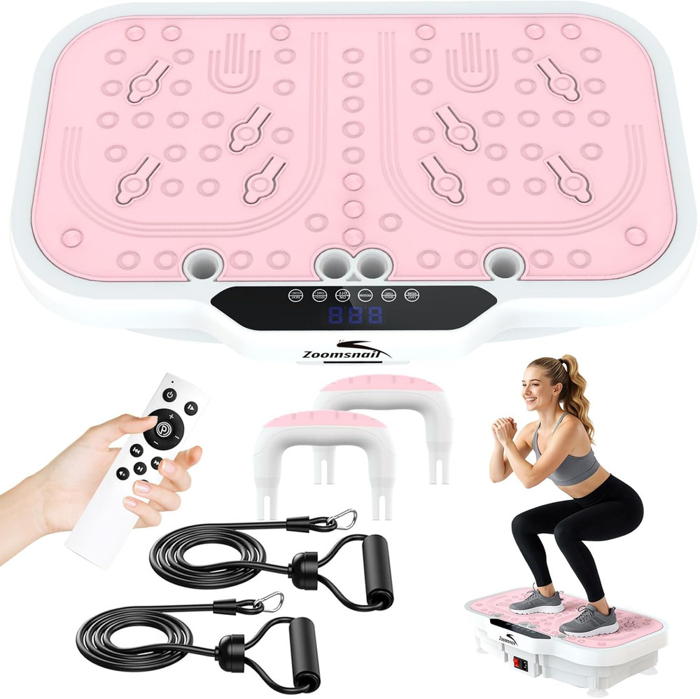 Vibration Plate Exercise Machine, Extra Large Adjustable Fitness Platform, 400 L