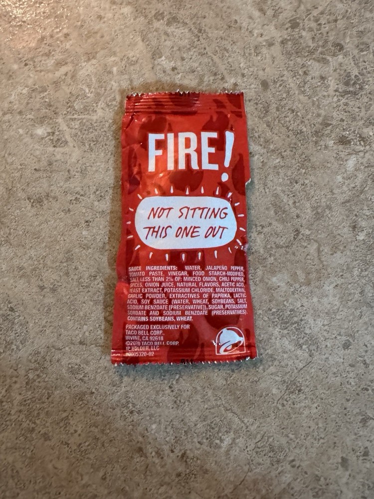 Taco Bell FIRE Sauce Individual packets