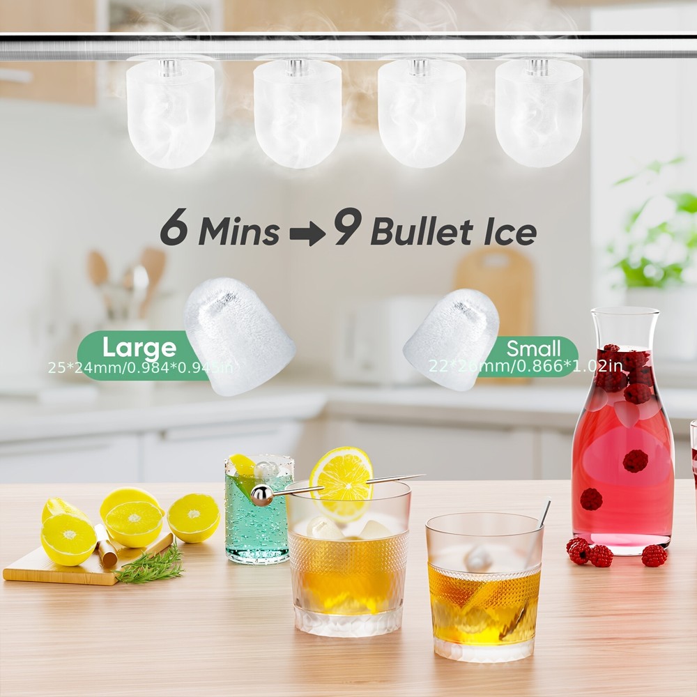 Home Ice Maker Fast, 2 Sizes Bullet - shaped, Self - cleaning for Various Scenes