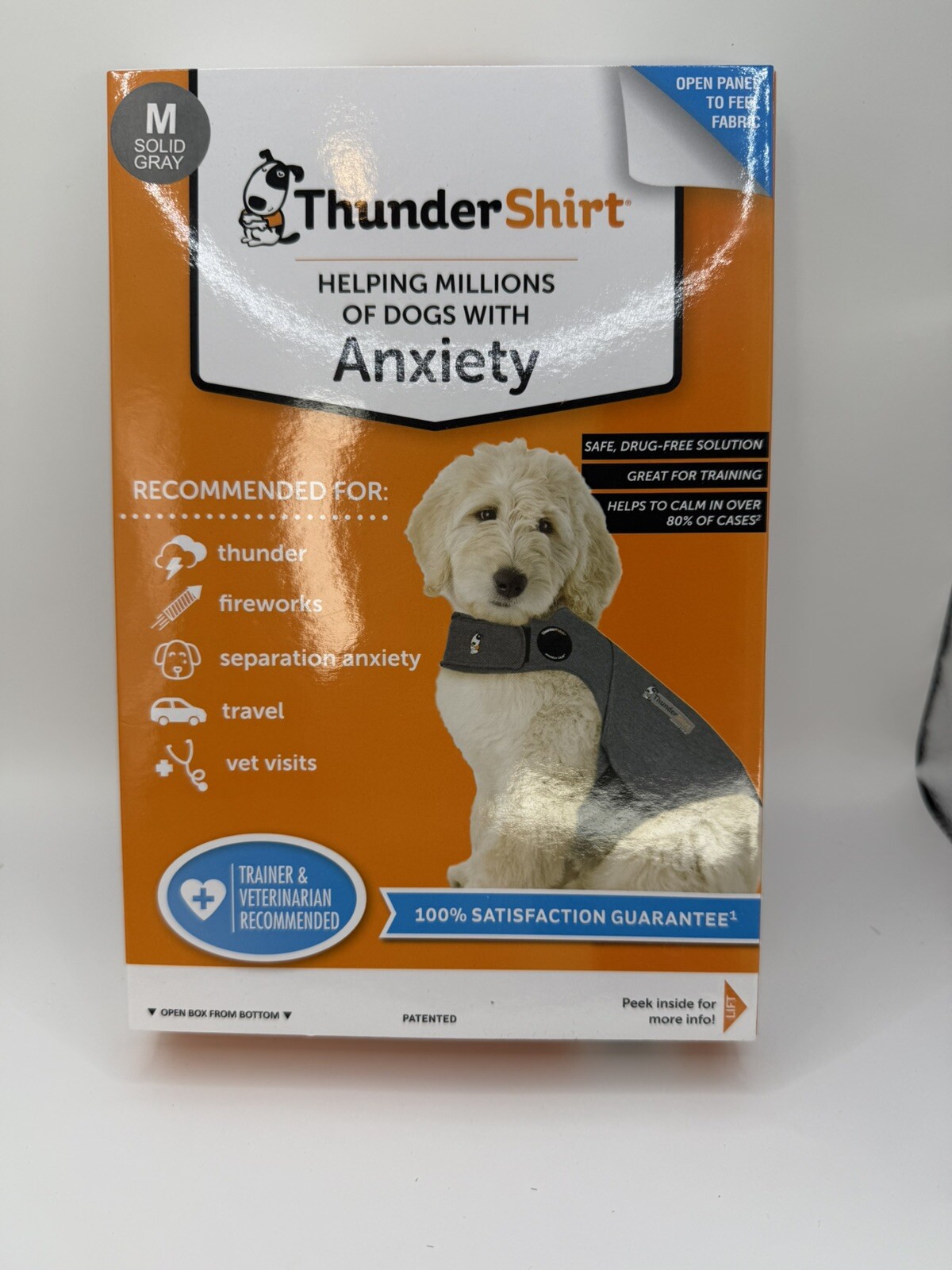 Thundershirt Dog Anxiety Jacket. Medium Solid Grey 26-40 Lbs.