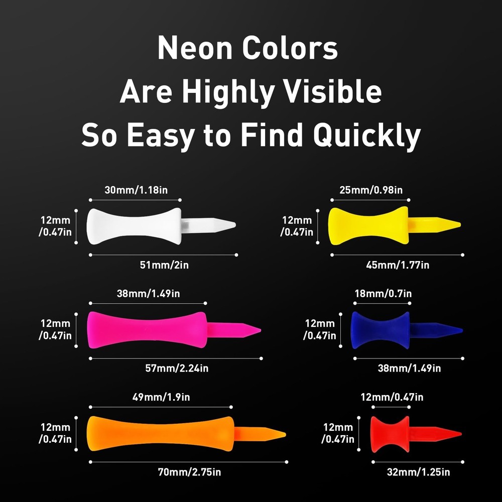 Plastic Golf Castle Tees Step Down Value 200 Count, Unbreakable Mixed or Same...