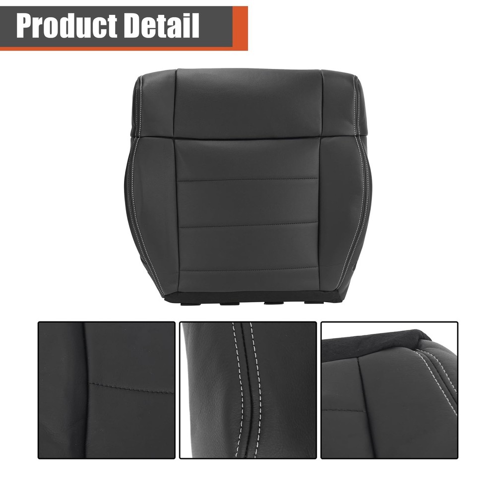 Front Driver Passenger Seat Cover Black Artificial Leather for 2007-2012
