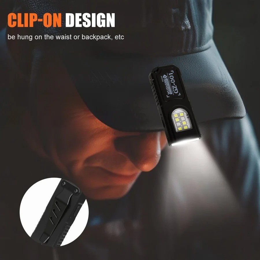 Powerful Mini LED Keychain Flashlight USB Rechargeable Waterproof EDC SOS Light