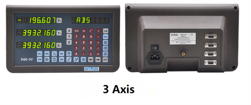 3Axis Metal DRO Digital Readout Display Linear Optical Scale Kit Customized Size