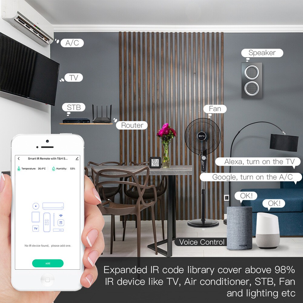 MOES WiFi IR Universal Smart Remote Control With Temperature Humidity Sensor APP