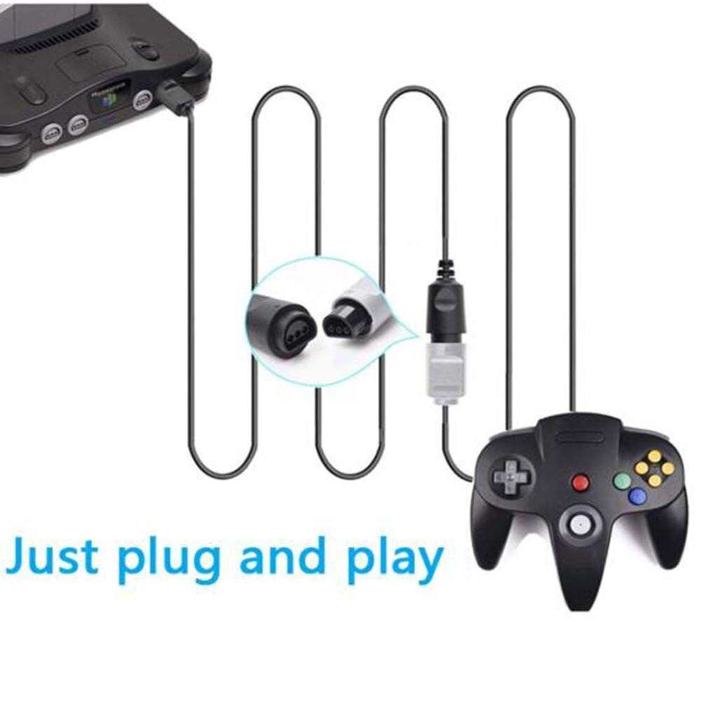 Wired N64 Controller Joystick Joypad Set with 6ft Extension Cable and Rumble Pak