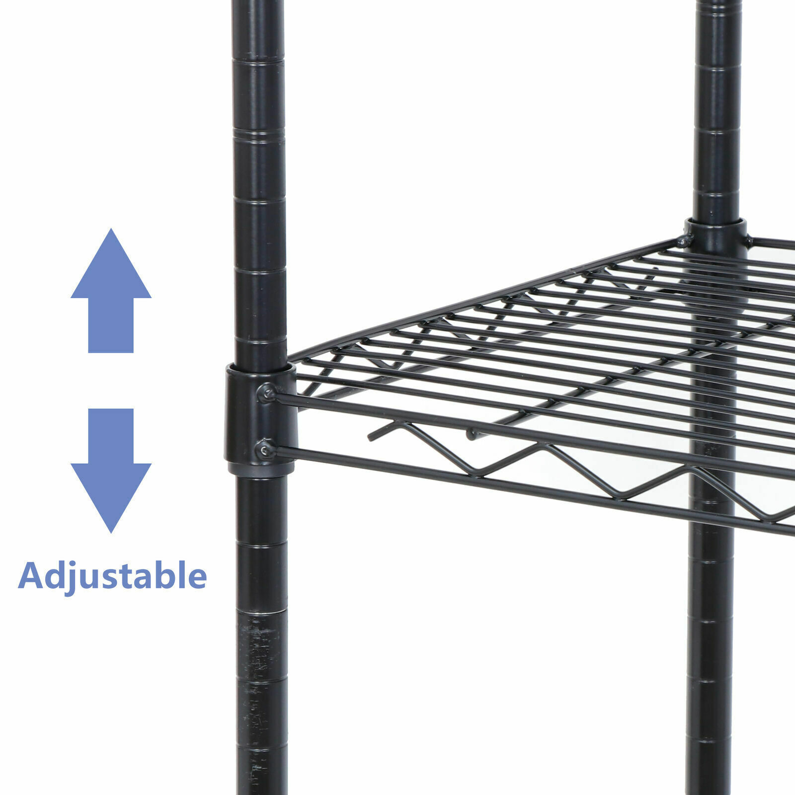 5 Tier Wire Shelves Rack Storage Unit Rolling with 4 Wheels Casters Large Space