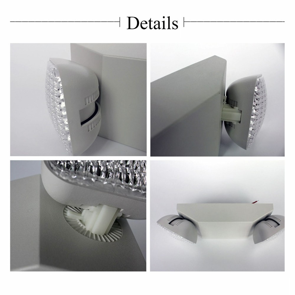LED Emergency Exit Light with Backup Battery & Adjustable Dual Heads
