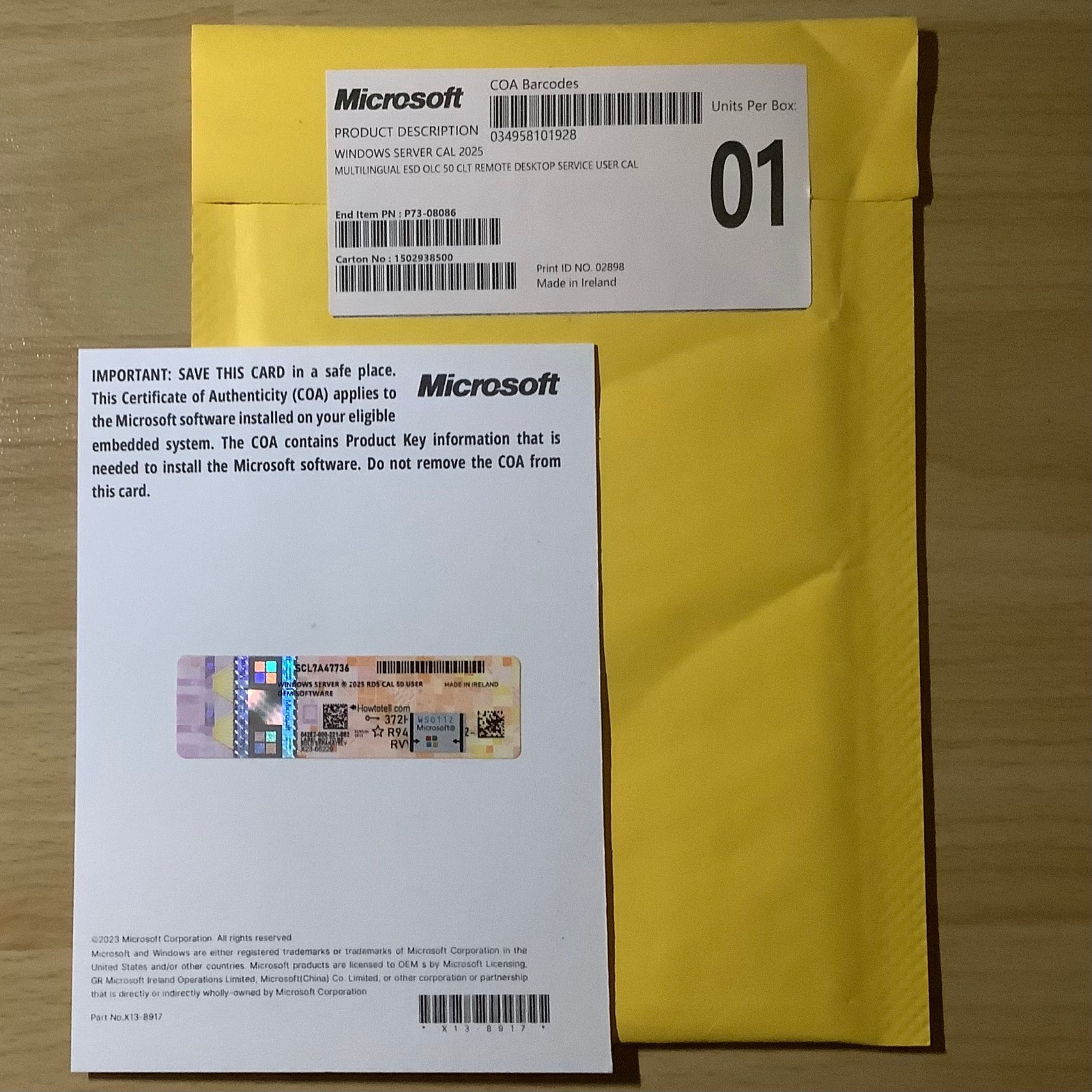 Windows Server 2025 RDS 50 User CAL Package