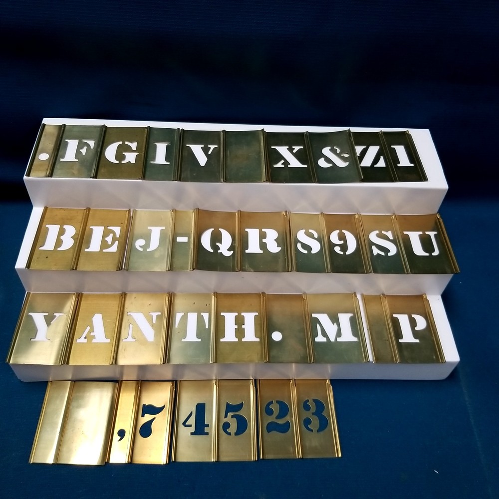 Vtg Box Set Reese Adjustable Lockedge Brass Stencils #63 620211-10062