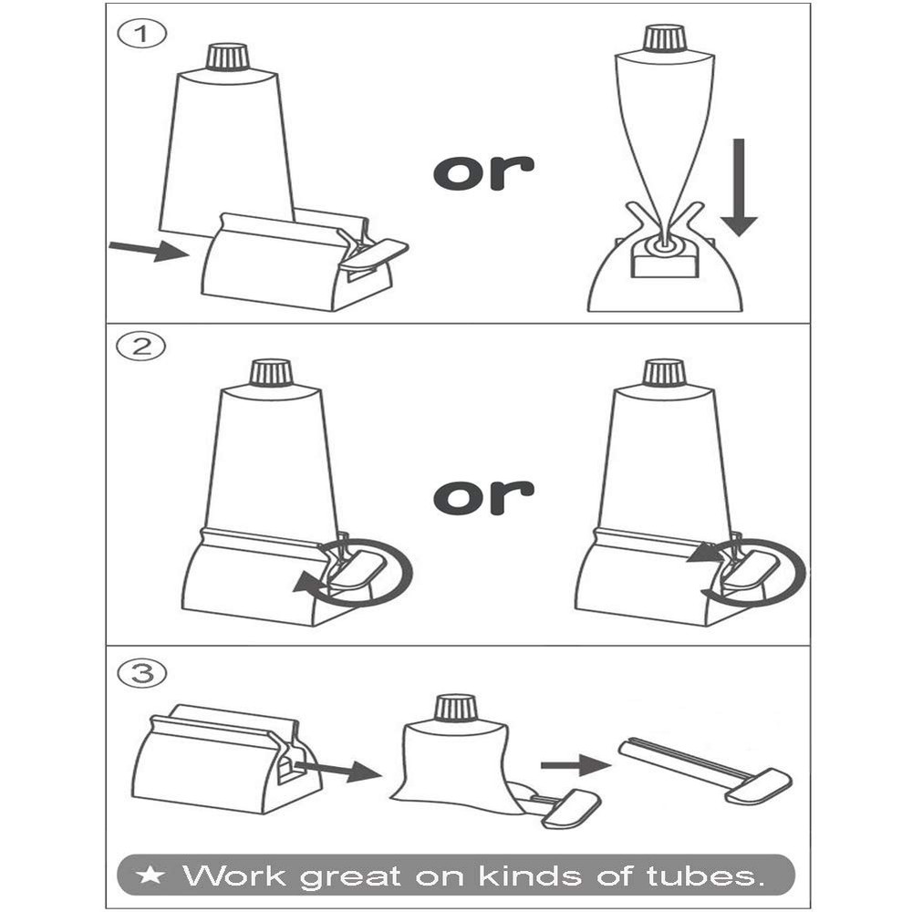 Toothpaste Squeezer Rollers Set - Metal Tube Wringer Holder Stand