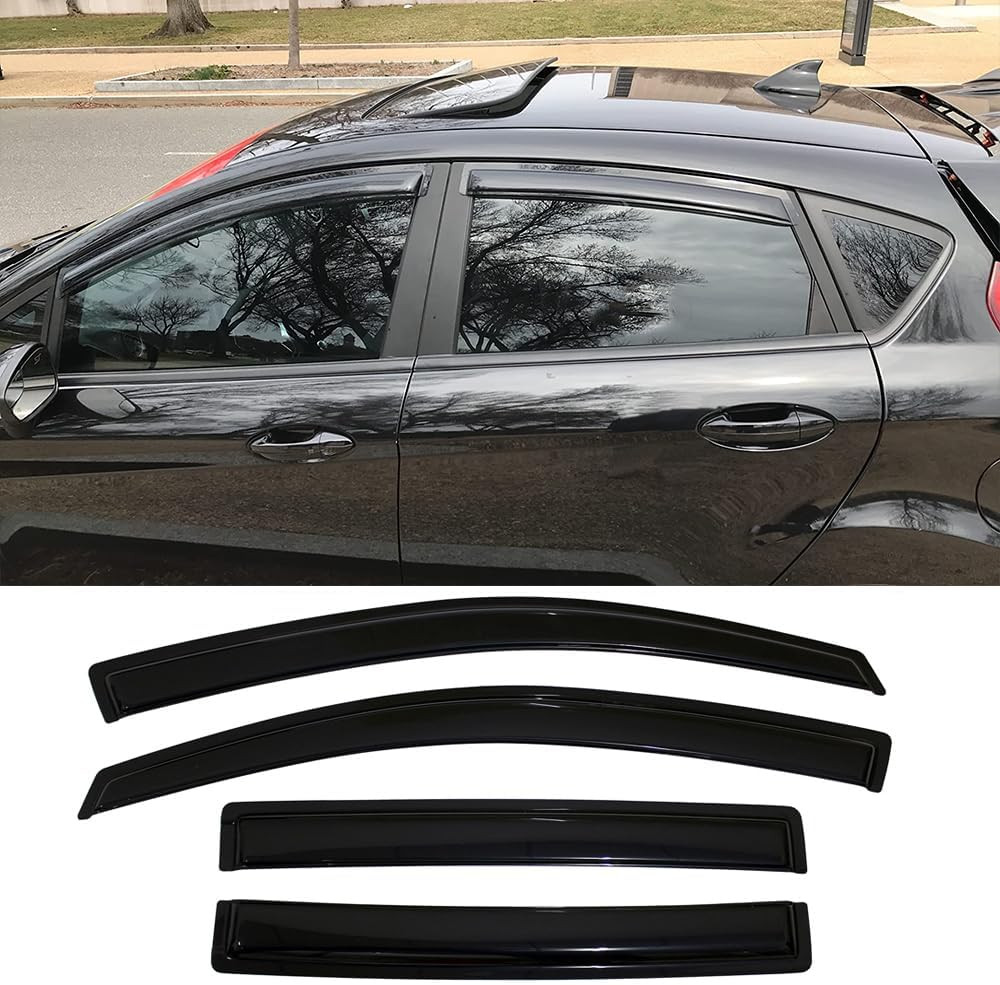 2009-2019 for Ford Fiesta Hatchback Window Wind Deflector 4Pcs – Compatible Repl