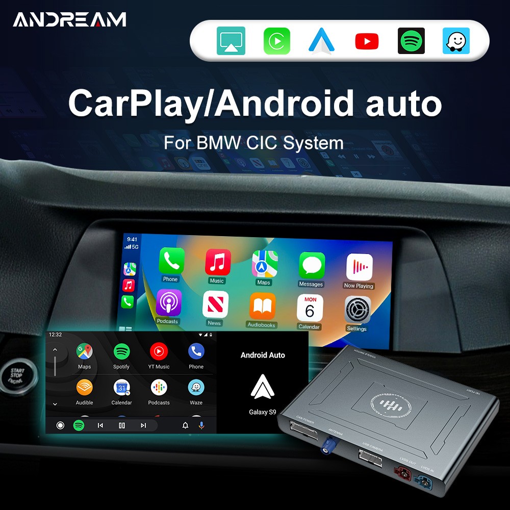 Wireless Apple CarPlay Android Auto Decoder Box For BMW CIC Multimedia Interface