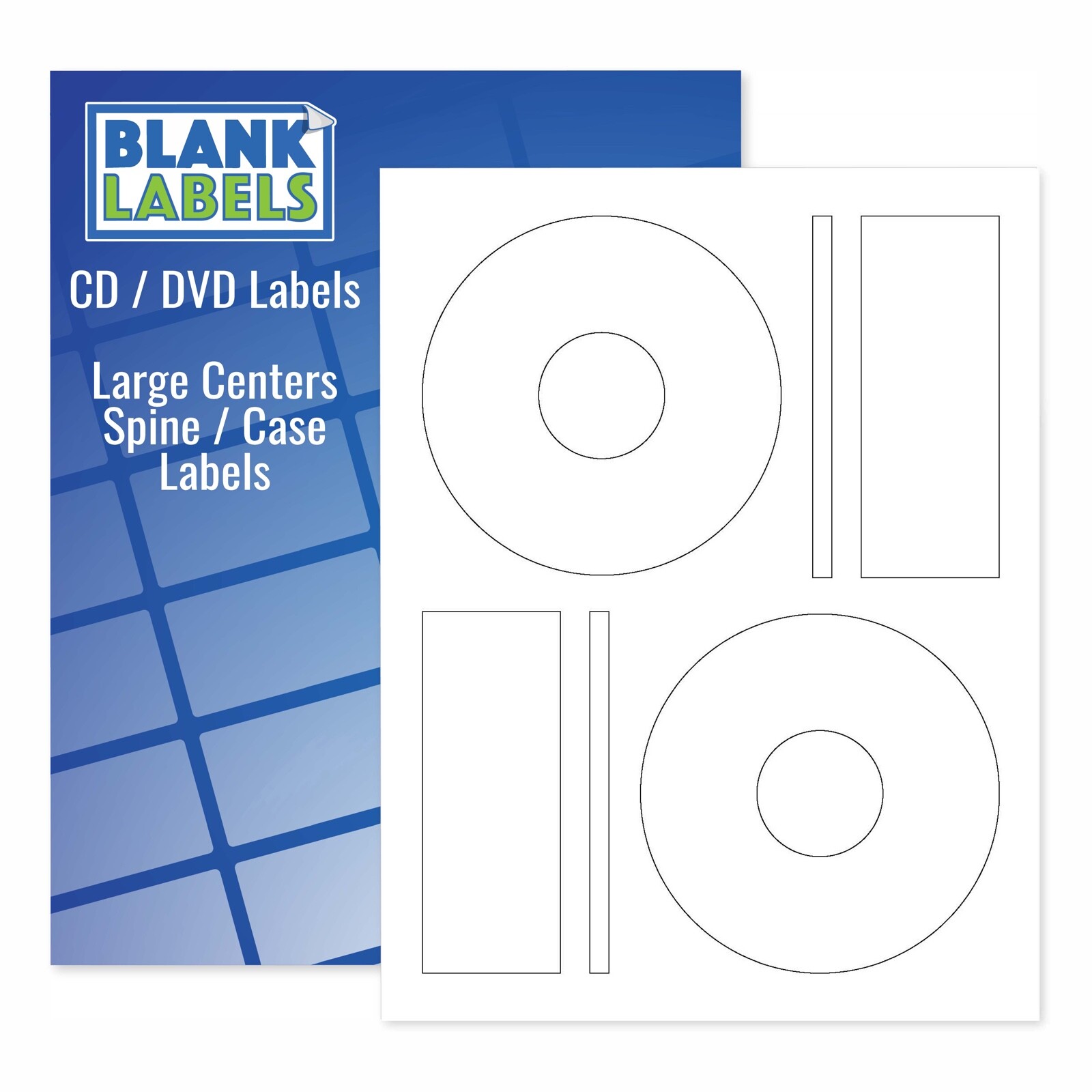 Memorex Compatible CD / DVD Labels Laser Ink Jet Blank White Sheets Large Core