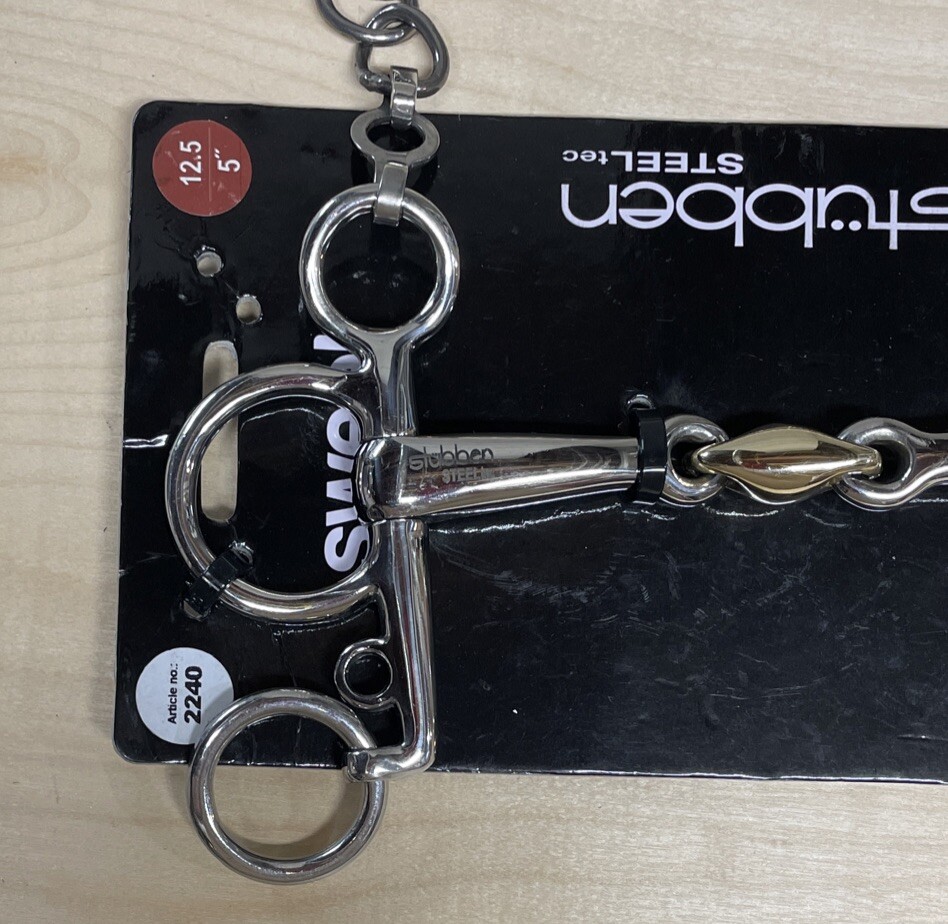 Stubben Sweet Copper Link Double Jointed Pelham Snaffle Bit - 5"