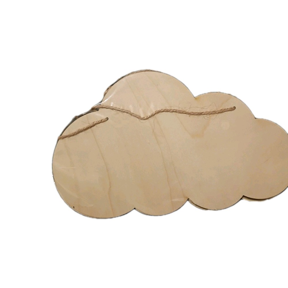Cloud Shaped Wooden Ornament for Crafting DIY Projects