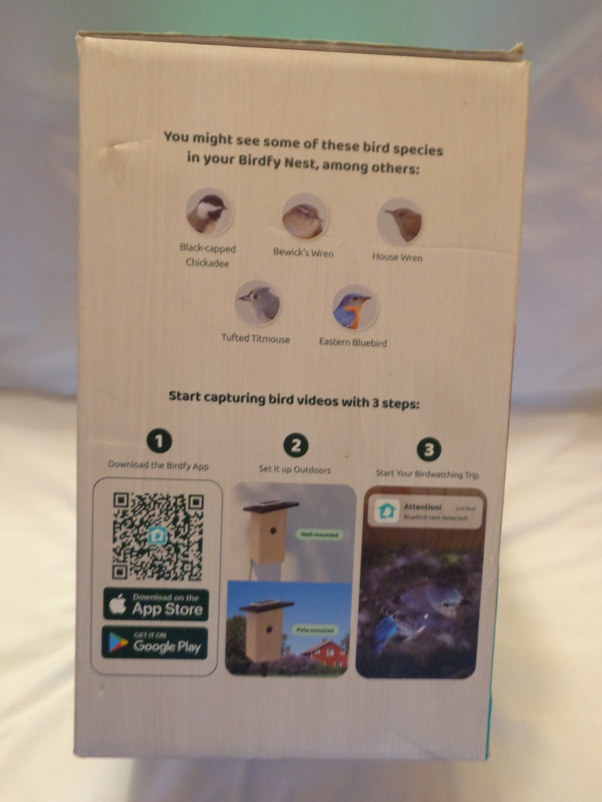 Birdfy Smart Birdhouse, New, Solar Powered, Waterproof, Camera